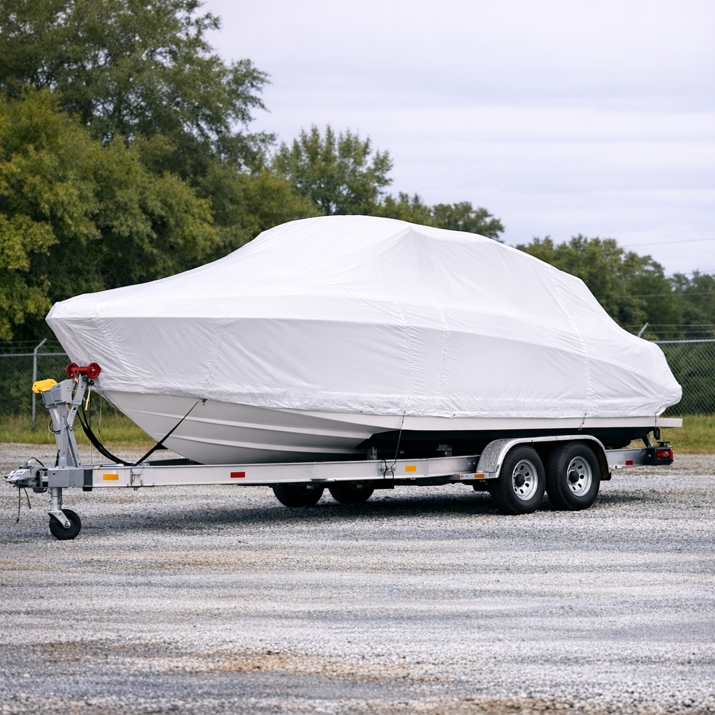 Winterized and Wrapped Boat